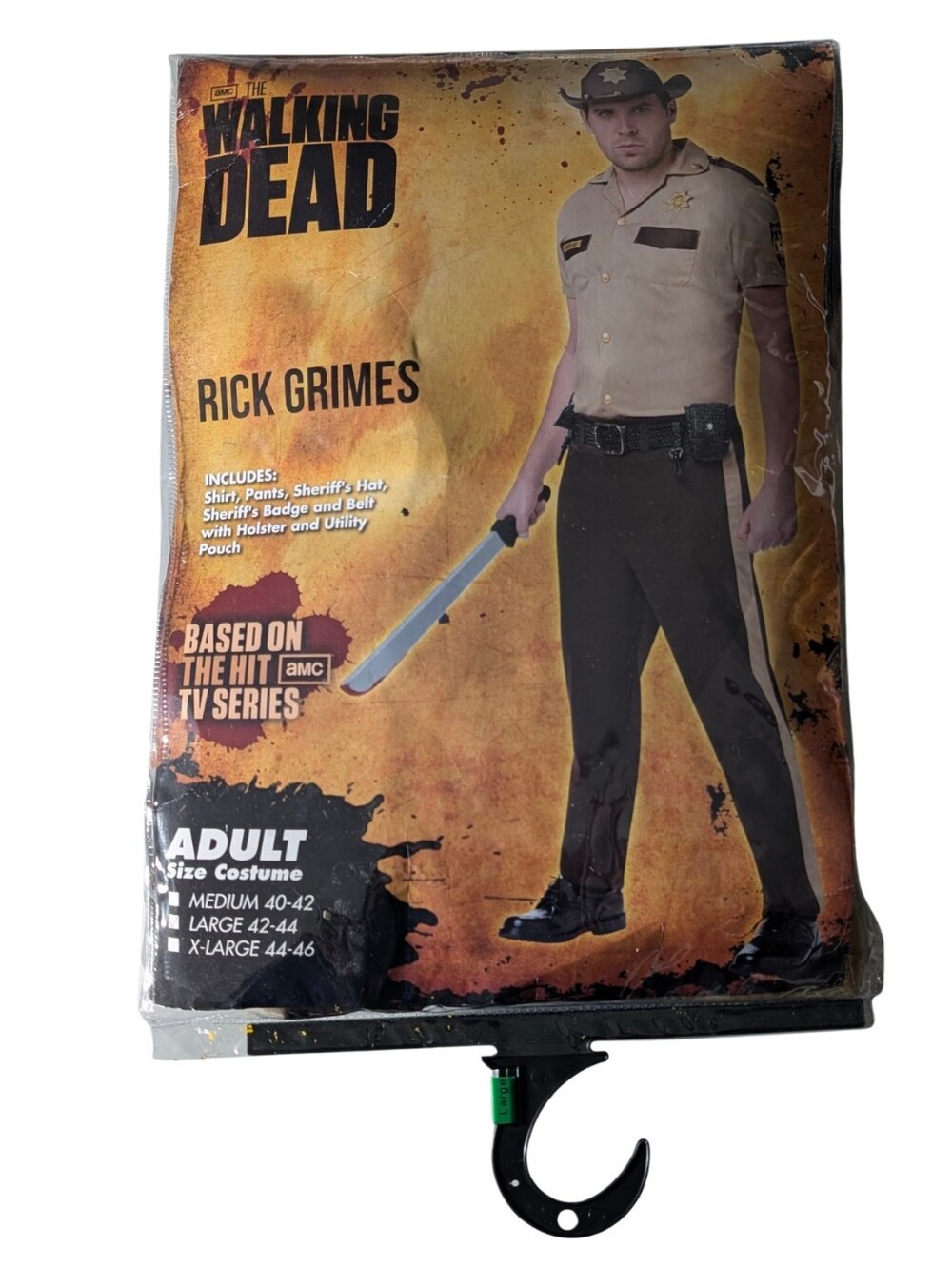 The Walking Dead Rick Grimes Sheriff Costume Adult Large Spirit Halloween NO HAT